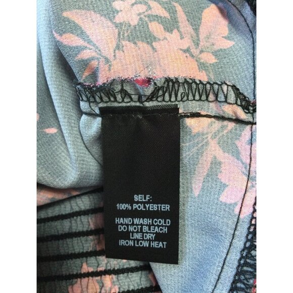 Lulus Ready for Romance Black Floral Print Ruched Long Sleeve Blouse Top Small - Picture 7 of 7